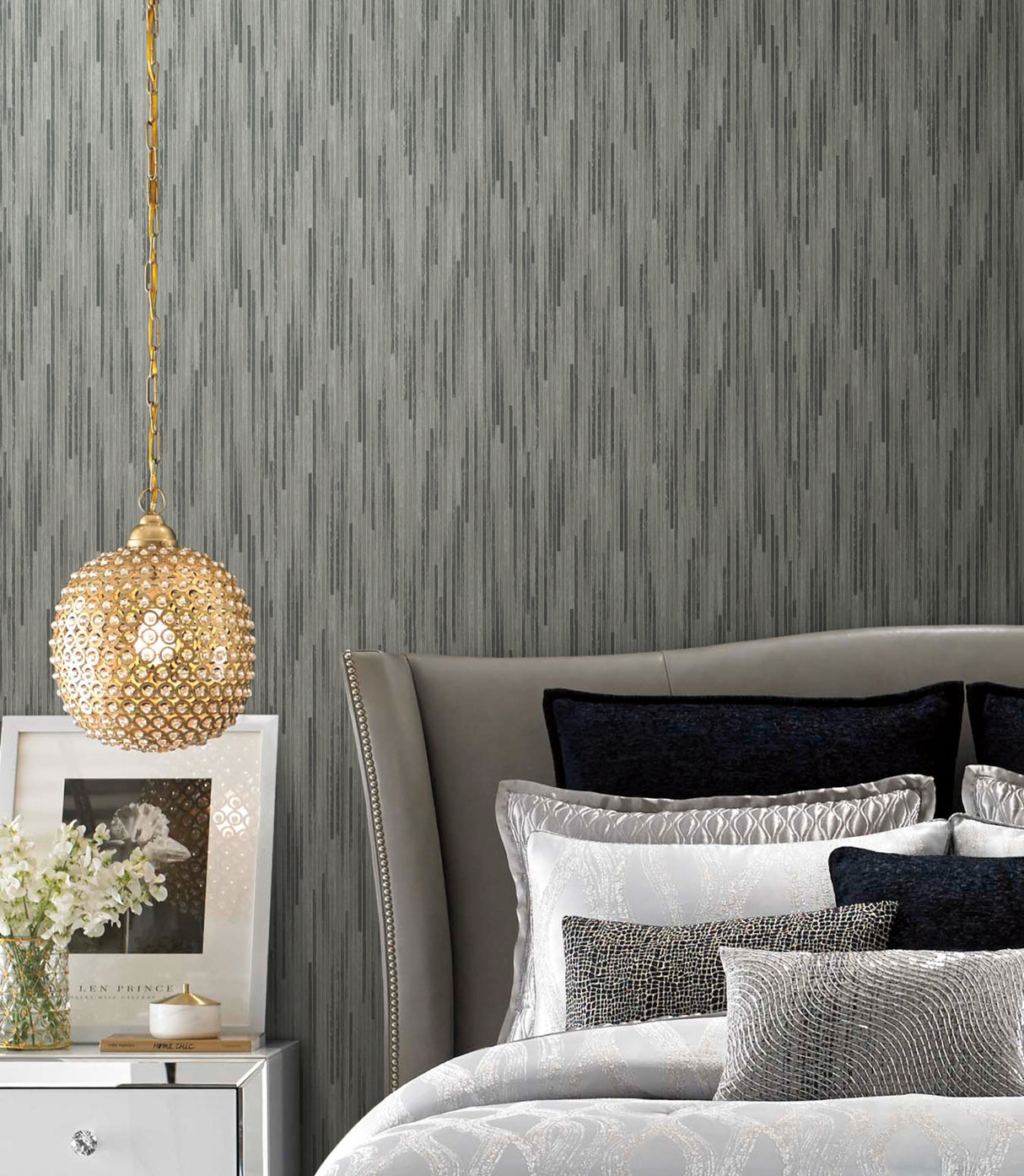 York CI2402 Bargello Dark Grey Wallpaper