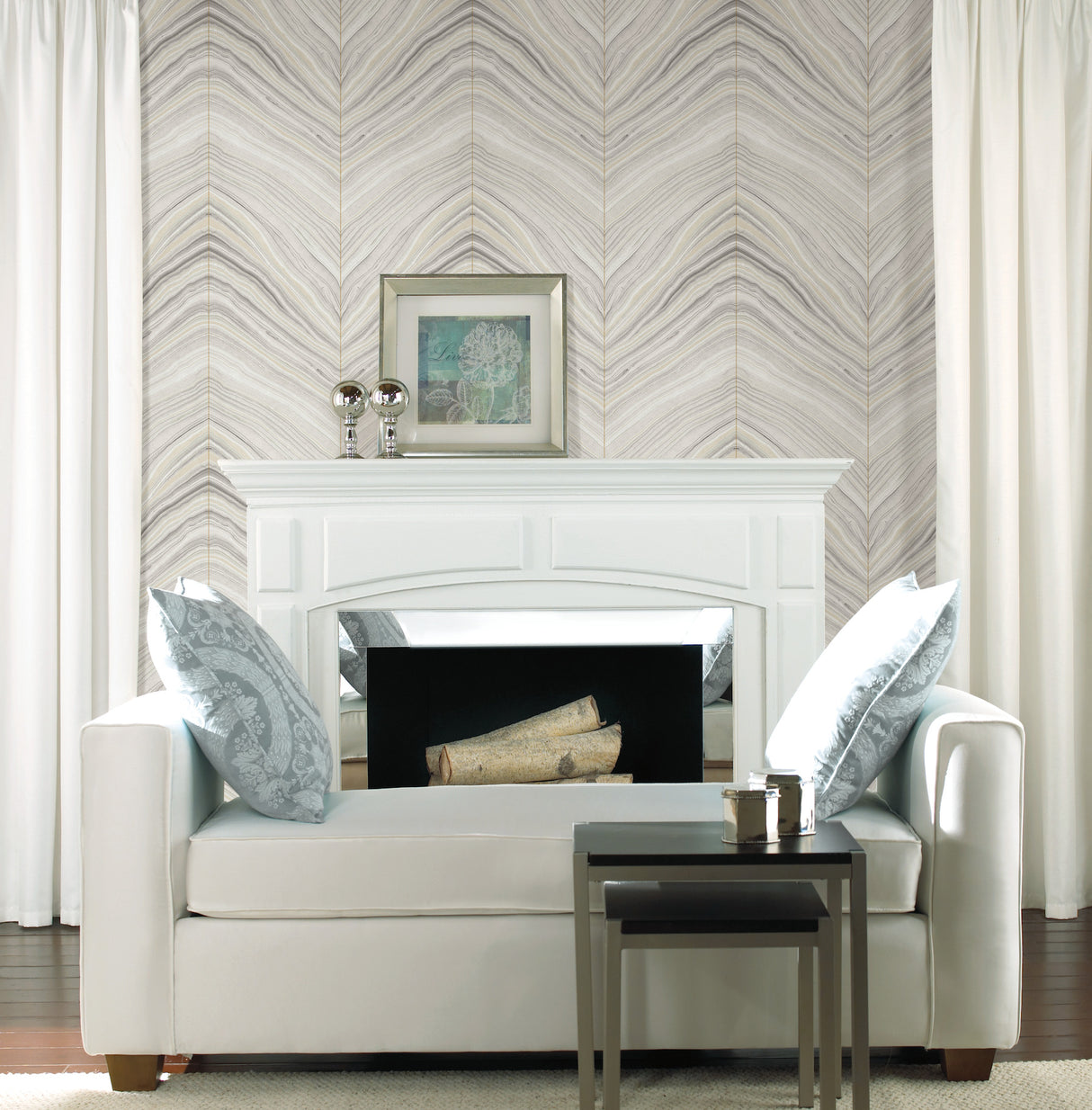York CI2415 Onyx Strata Beige Wallpaper