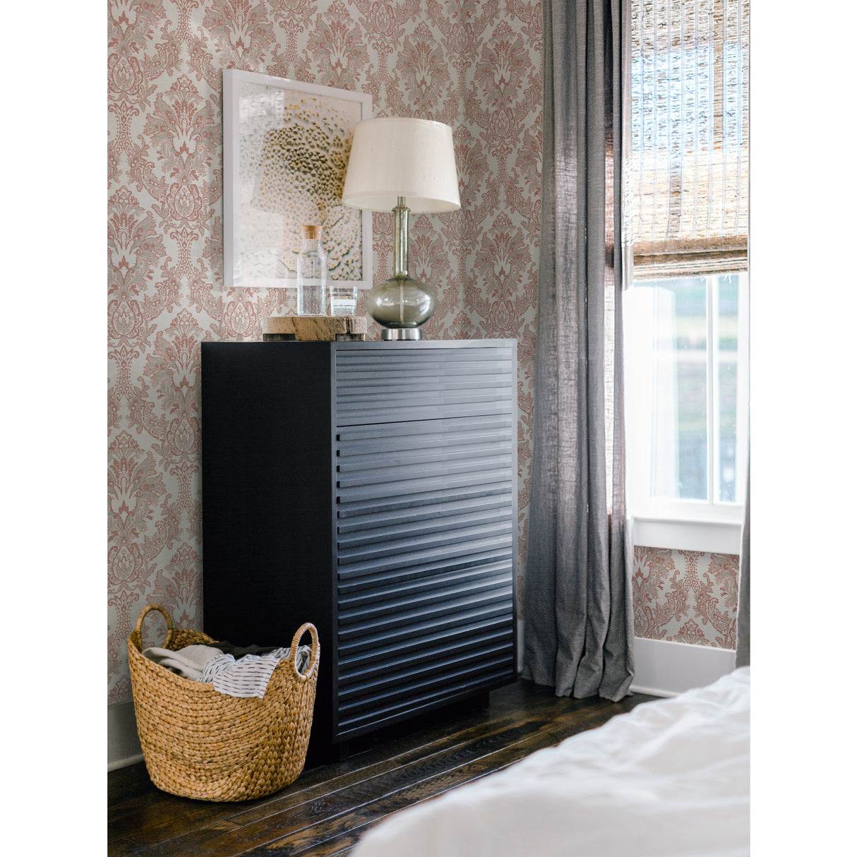 York CL2505 Bold Brocade Tan & Grey Wallpaper