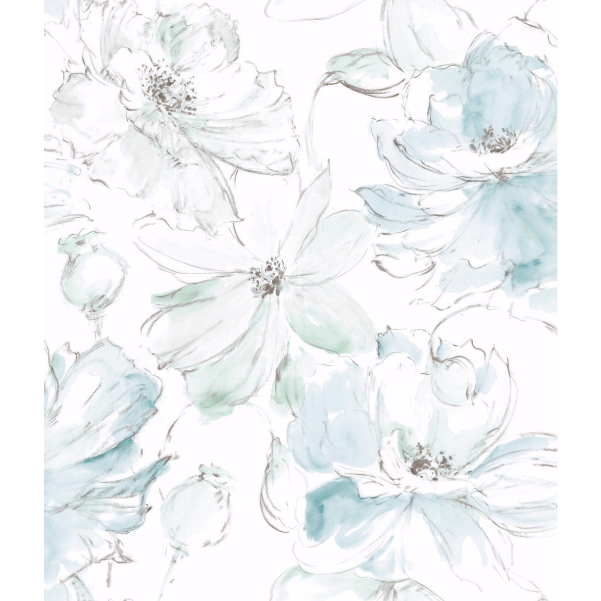 York CL2517 Floral Dreams Blue & Green Wallpaper