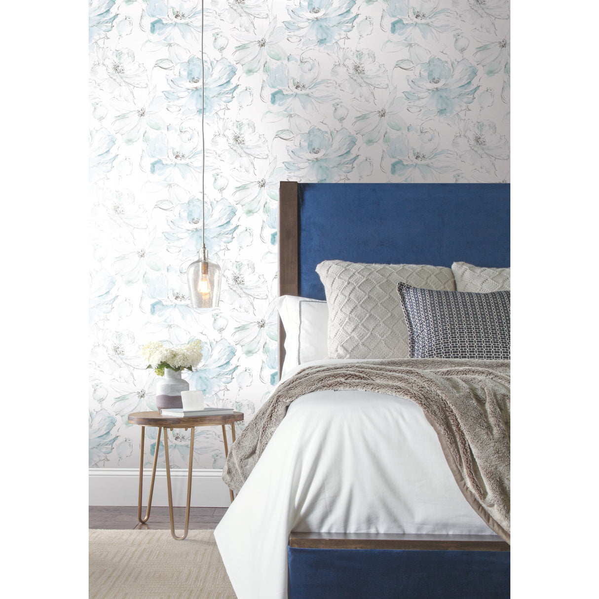York CL2517 Floral Dreams Blue & Green Wallpaper