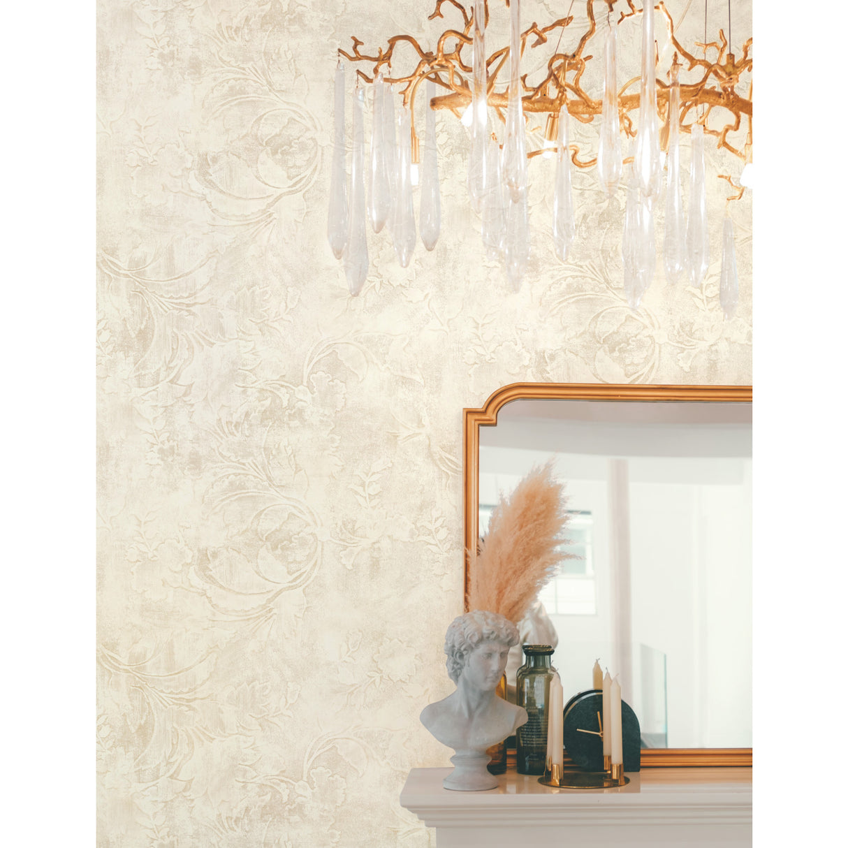 York CL2589 Entablature Scroll Cream Wallpaper