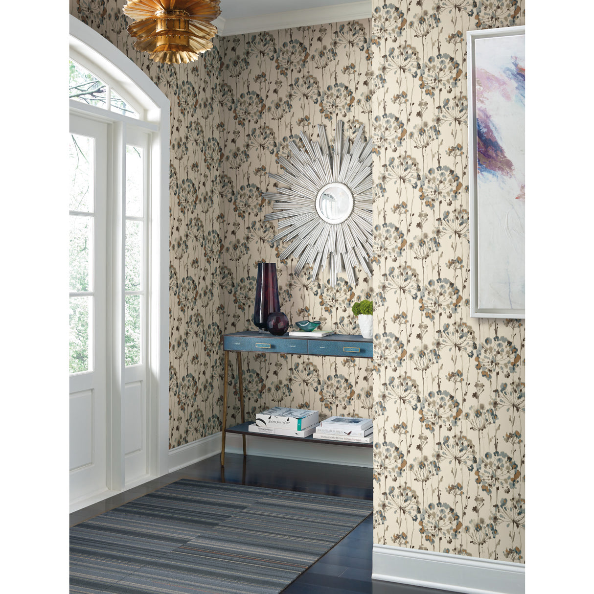 York CN2100 Flourish Teal Wallpaper