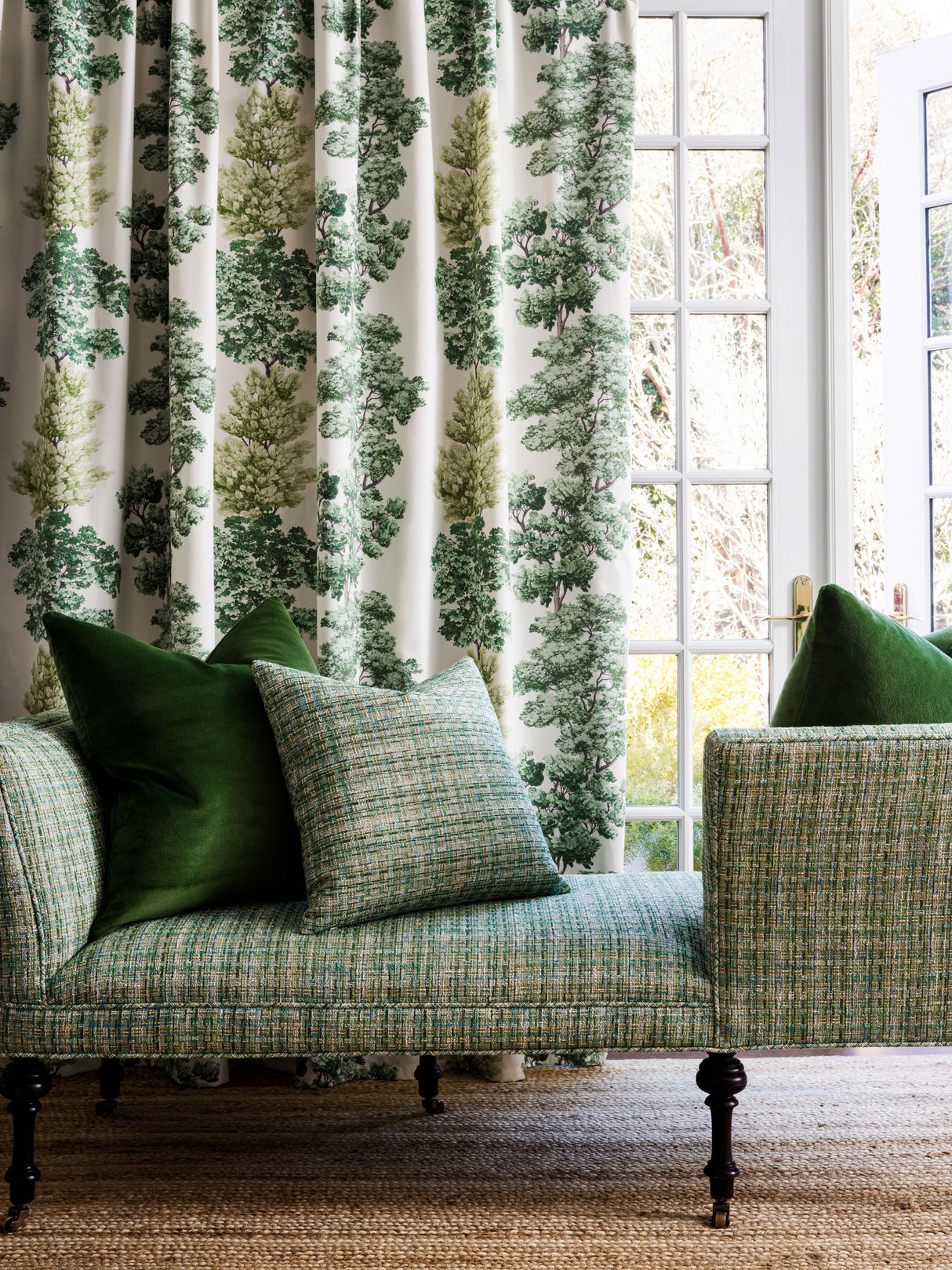 Scalamandre CN 00010071 GREEN CENTRAL PARK Fabric - Eade's Wallpaper
