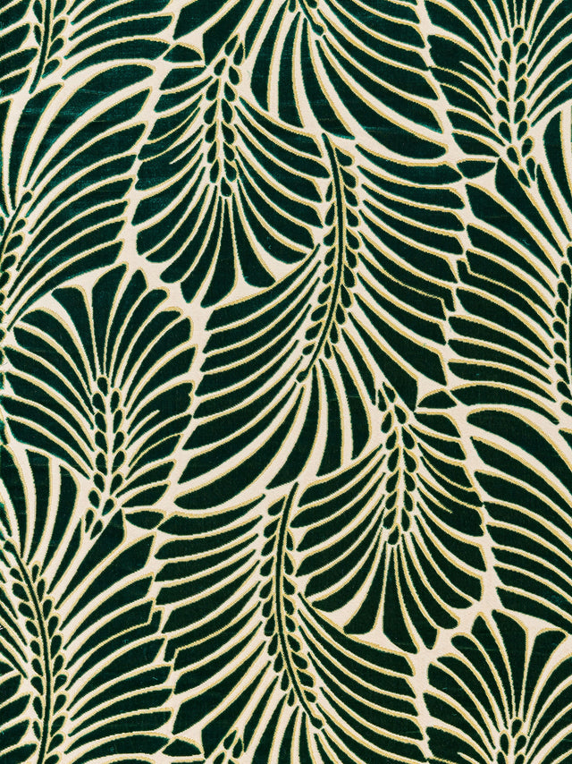 Scalamandre CN 00011523 VIRIDIAN PLUMES SILK VELVET Fabric - Eade's Wallpaper
