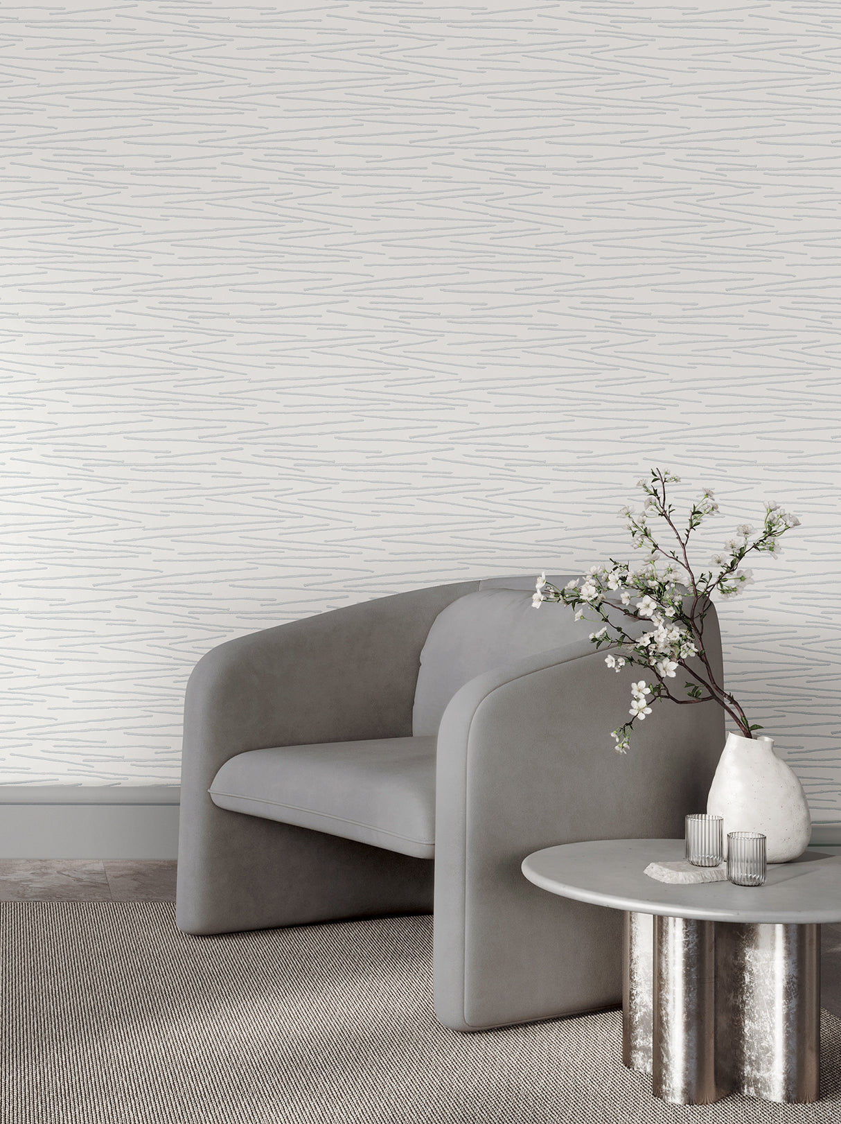 Candice Olson COD0622 Foundations Dove Striated Wallpaper