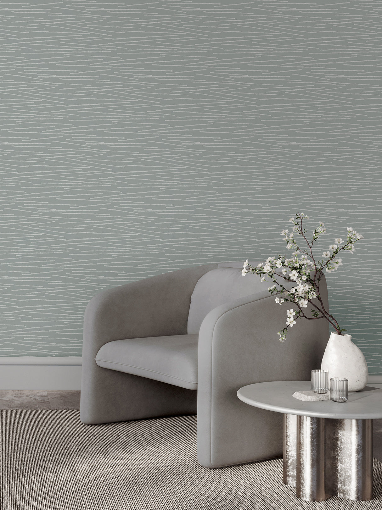 Candice Olson COD0625 Foundations Light Blue Striated Wallpaper