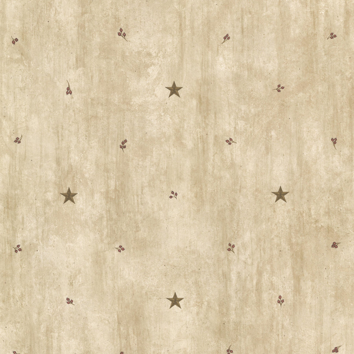 Chesapeake CTR09068 Bryndle Beige Barnstar & Sprigs Wallpaper
