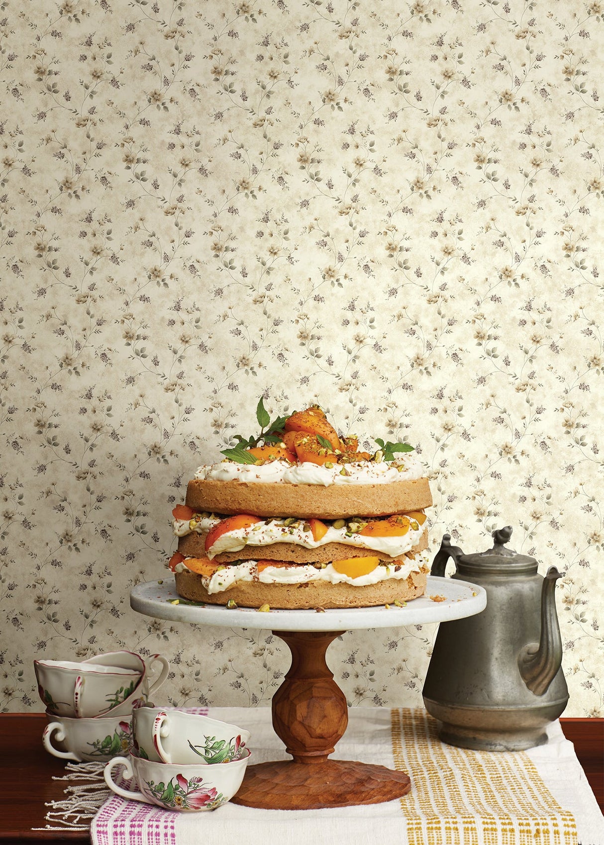 Chesapeake CTR21566 Piper Flax Springtime Bloom Trail Wallpaper