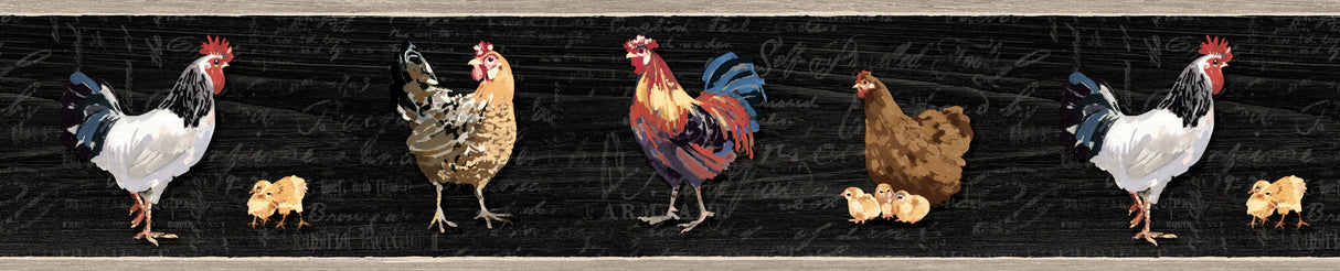 Chesapeake CTR63111B Bailey Black Rooster & Script Border
