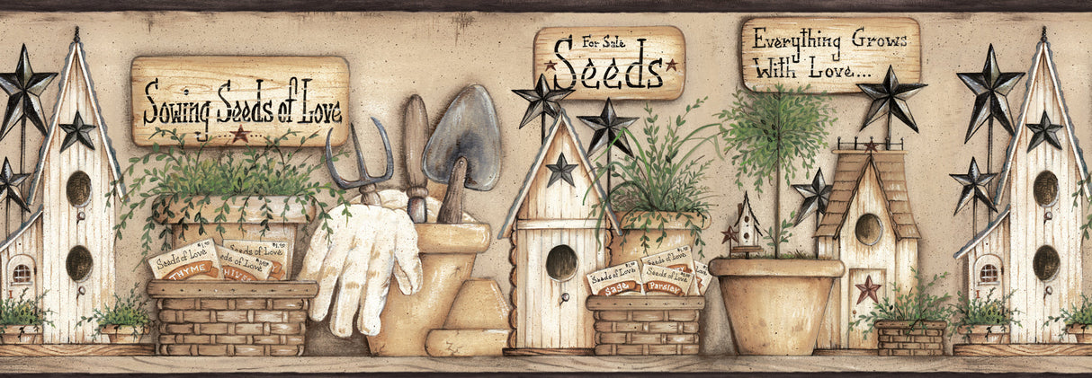 Chesapeake CTR63123B Harlow Black Everything Grows With Love Border