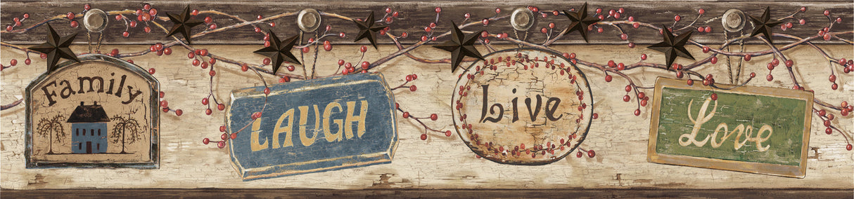 Chesapeake CTR63151B Kinsey Blue Live Laugh Love Border