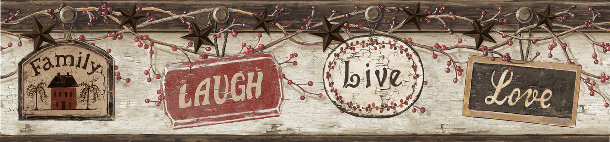 Chesapeake CTR63152B Kinsey Black Live Laugh Love Border