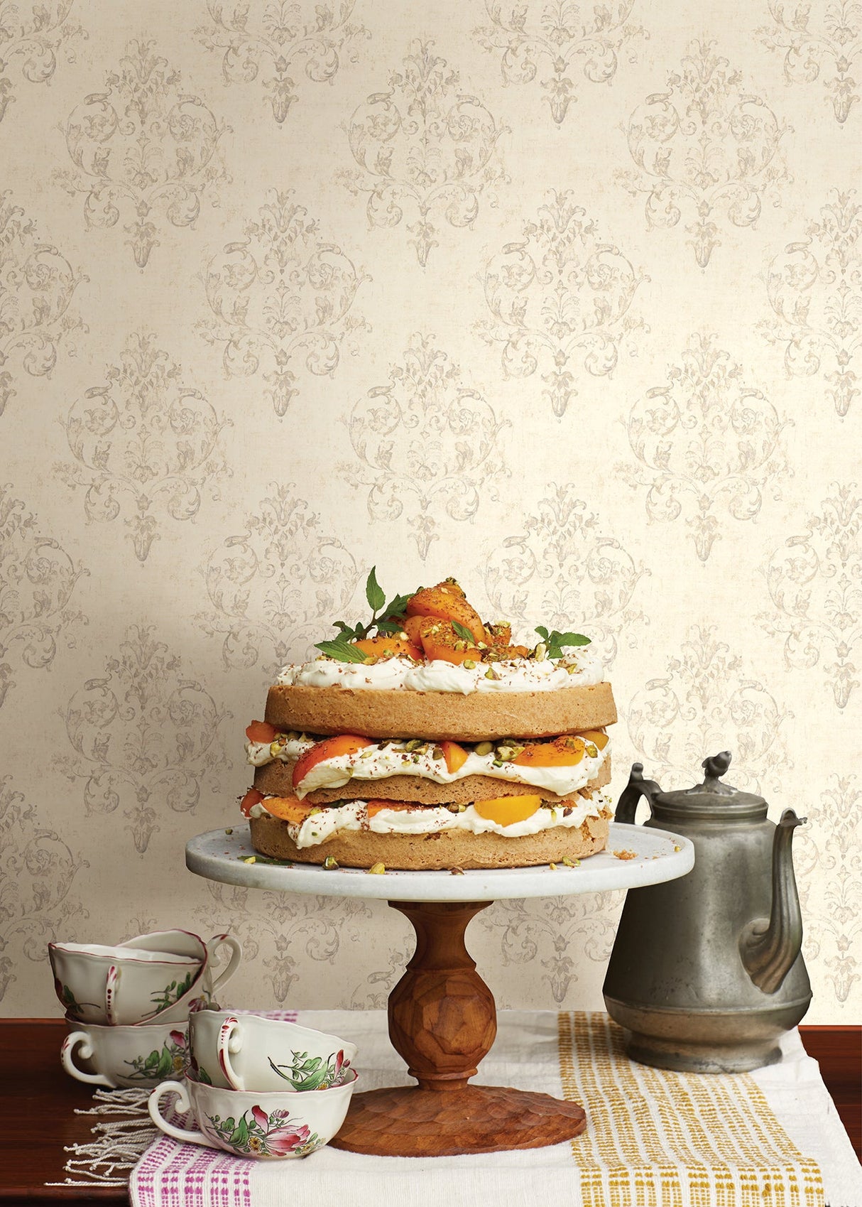 Chesapeake CTR64132 Arronsburg Linen Damask Wallpaper