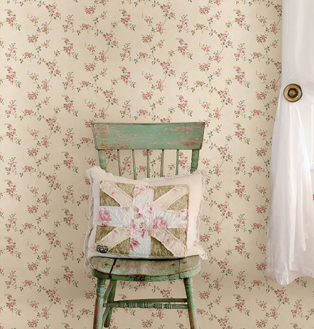 Chesapeake CTR64193 Rose Valley Pink Floral Trail Wallpaper