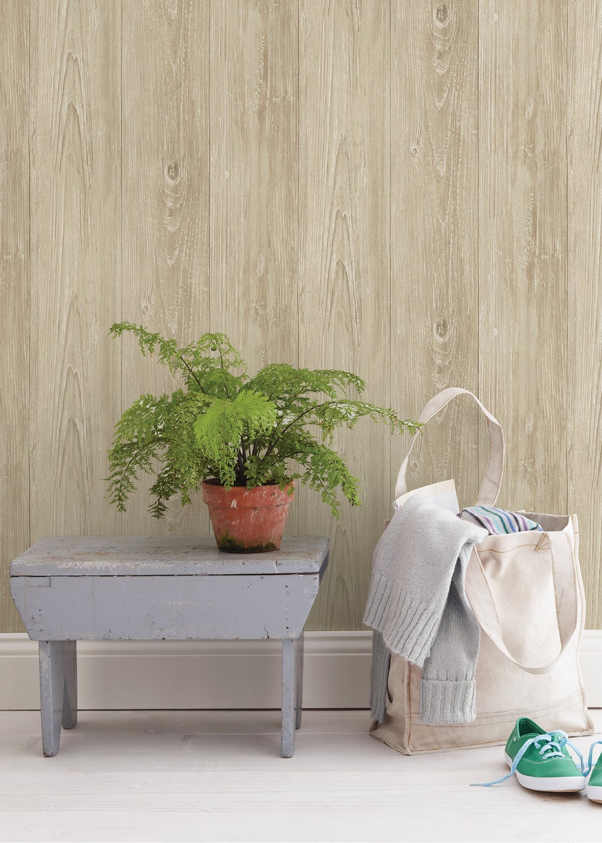 Chesapeake CTR64224 Mapleton Storm Faux Wood Texture Wallpaper