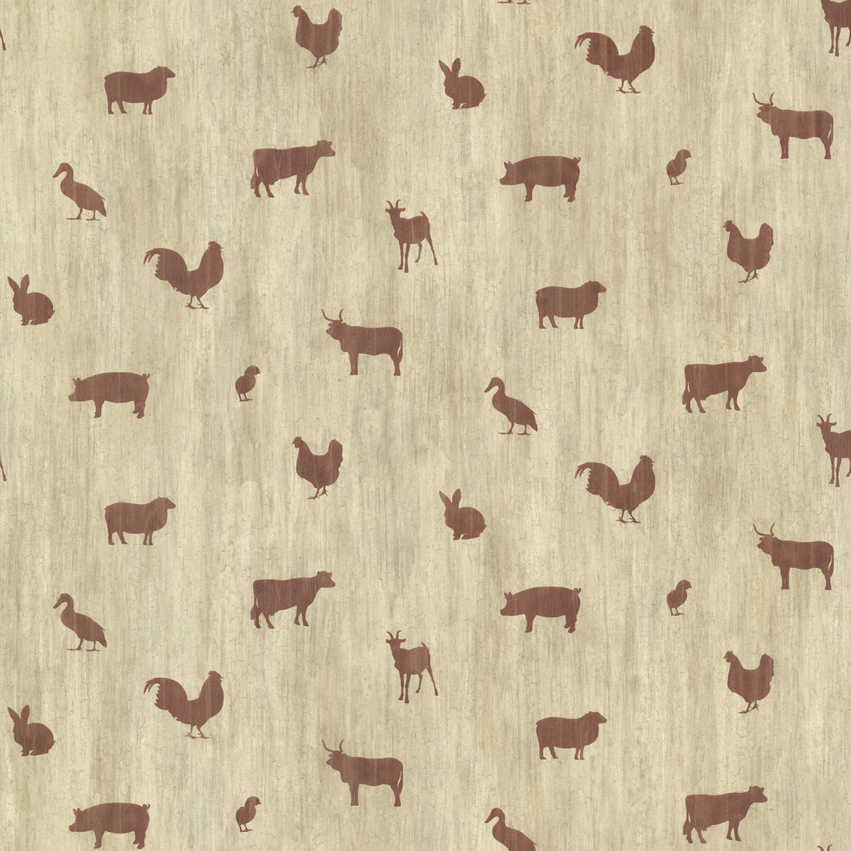 Chesapeake CTR64251 Farnhan Brick Animal Toss Wallpaper
