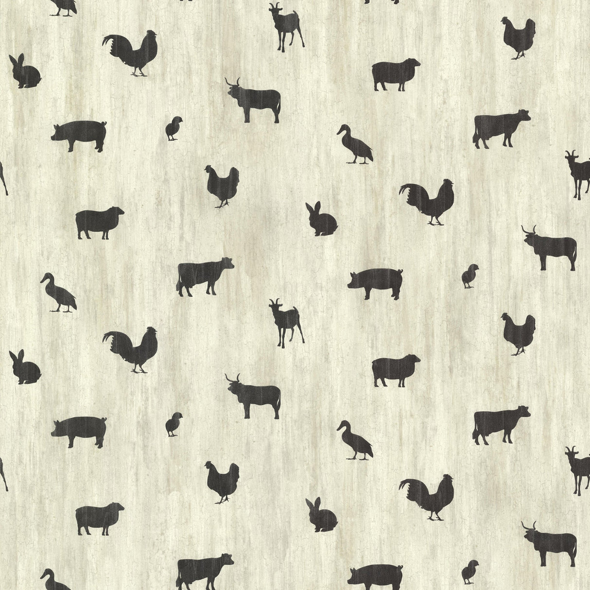 Chesapeake CTR64253 Farnhan Black Animal Toss Wallpaper