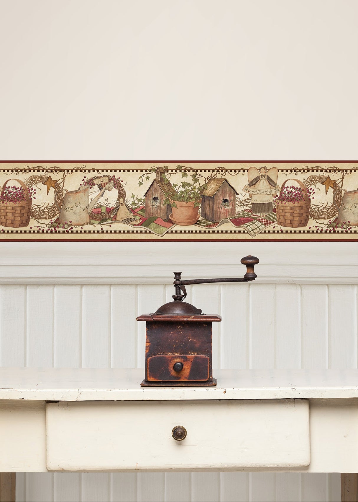 Chesapeake CTR65422B Marlene Burgundy Angels & Ivy Border