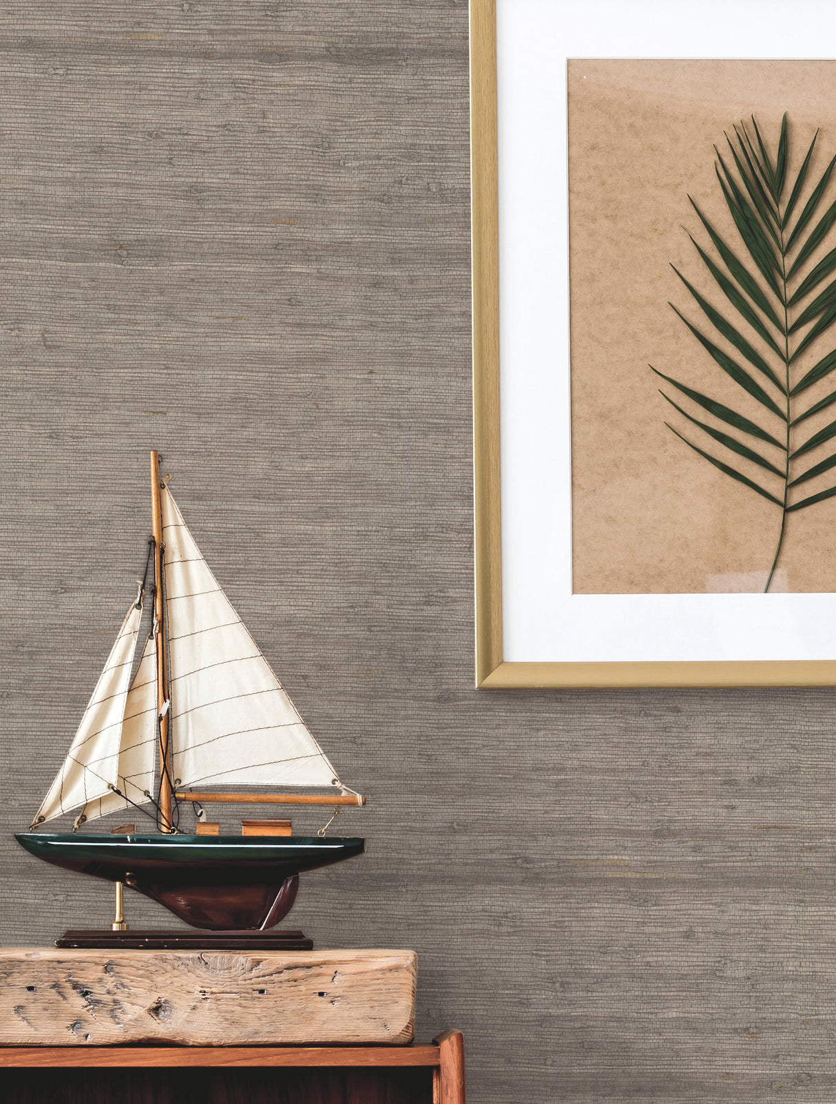 York CV4403 Arrowroot Brown Wallpaper