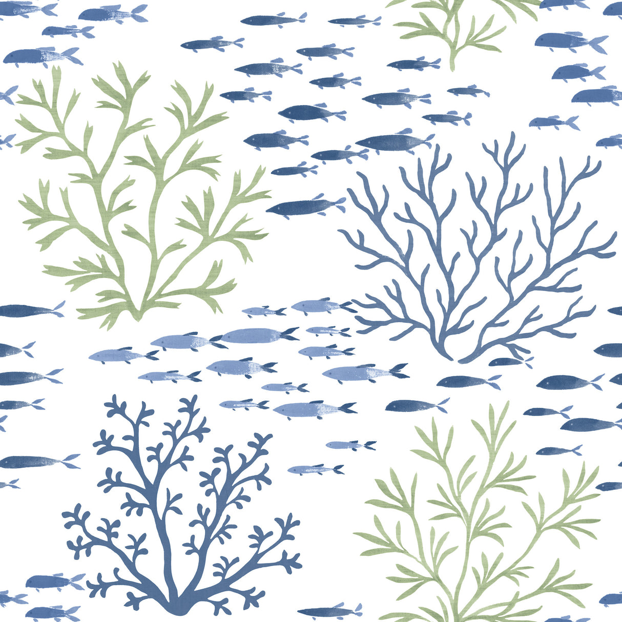 York CV4404 Marine Garden Green & Blue Wallpaper