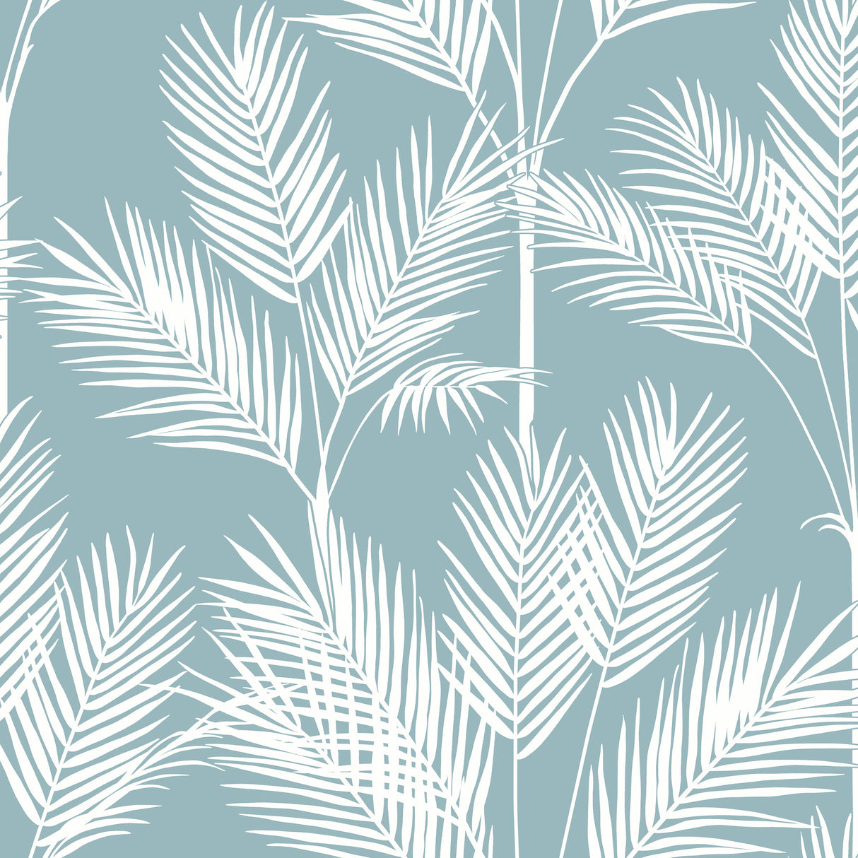 York CV4408 King Palm Silhouette Blue Wallpaper