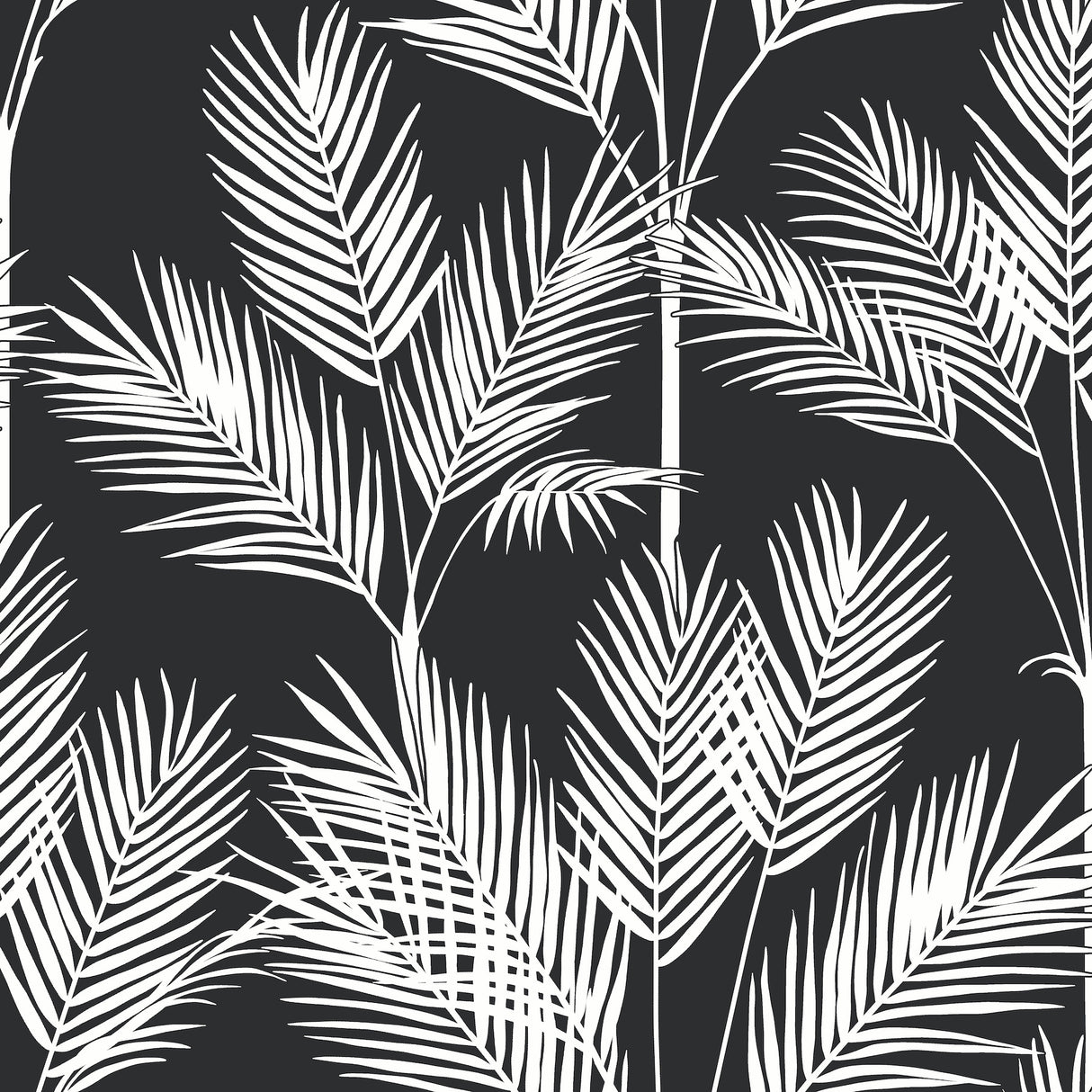 York CV4409 King Palm Silhouette Blue Wallpaper