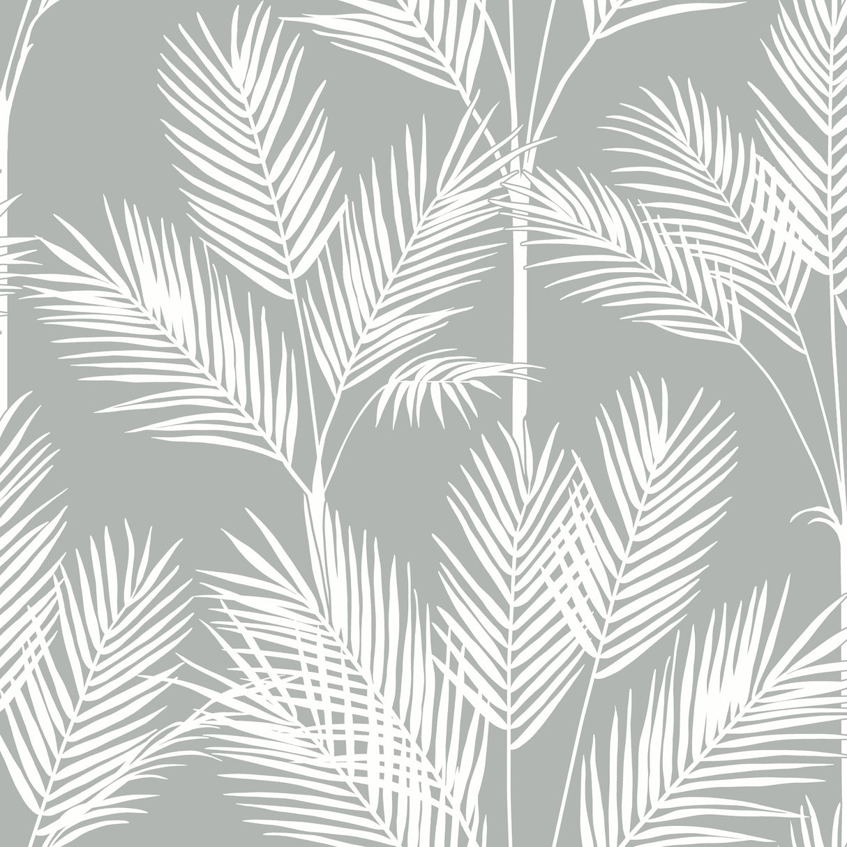 York CV4412 King Palm Silhouette Grey Wallpaper