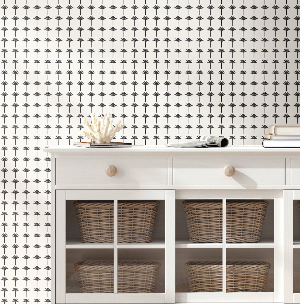 York CV4417 Palm Bay Black Wallpaper