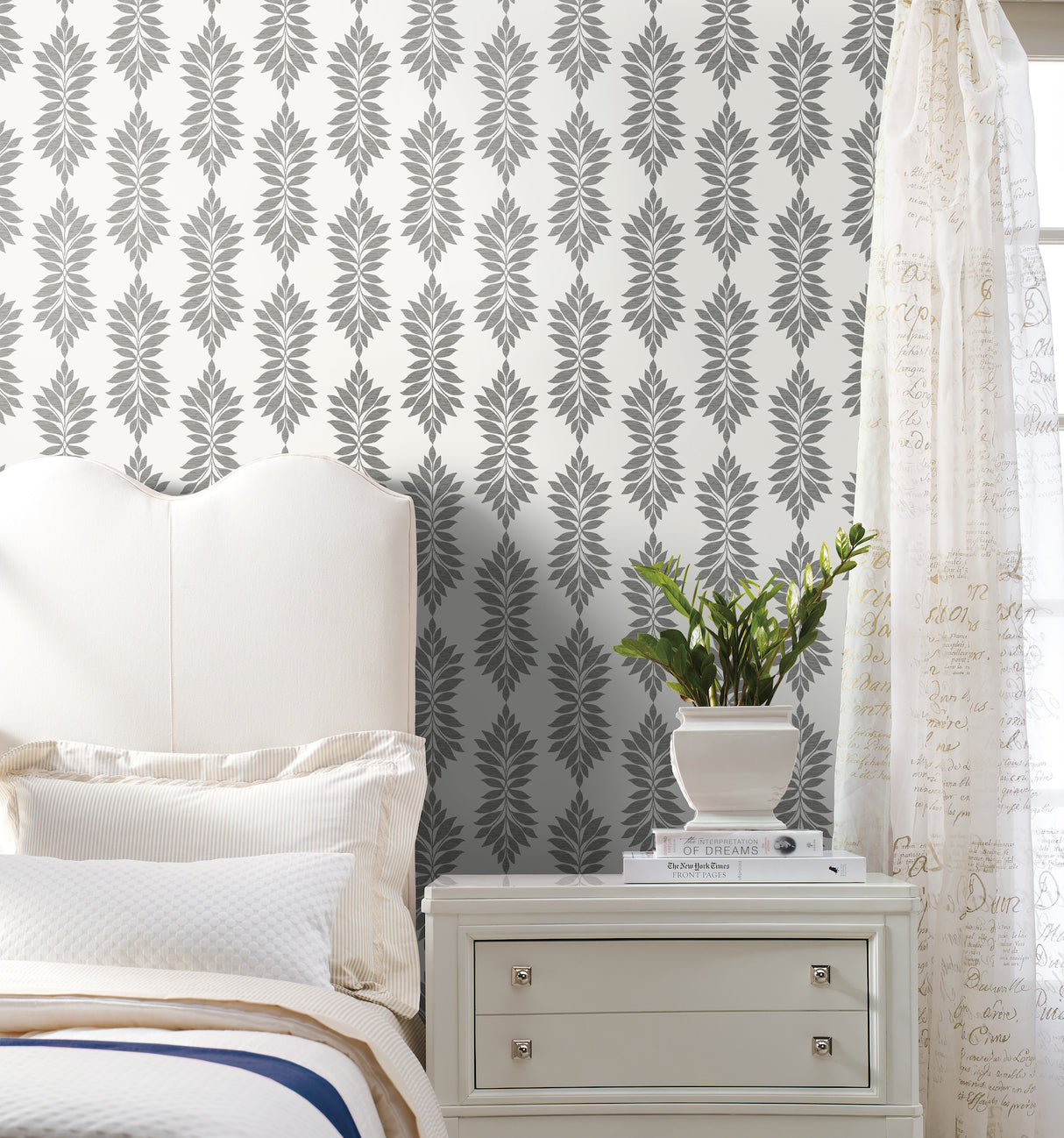 York CV4427 Broadsands Botanica Grey & Off White Wallpaper
