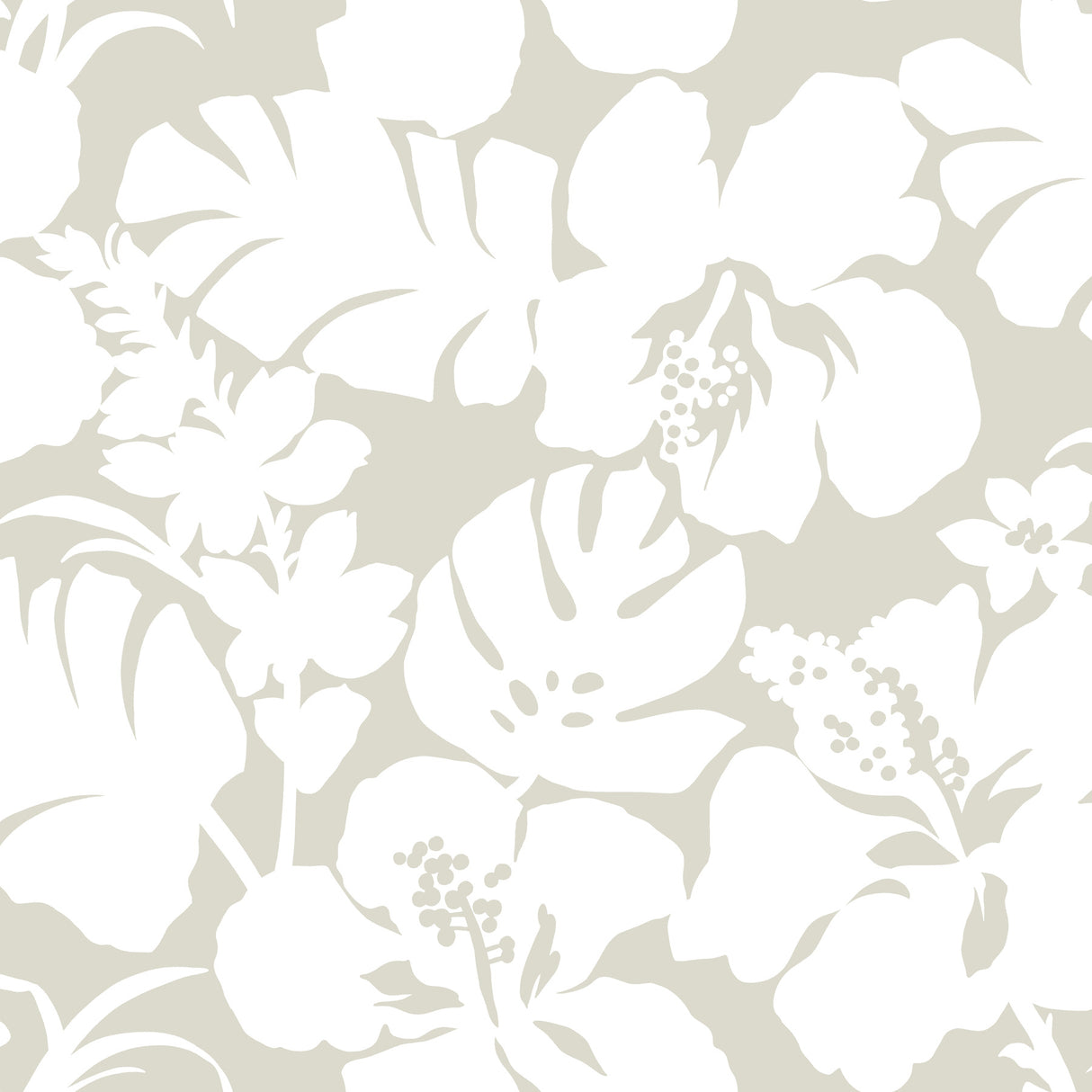 York CV4438 Hibiscus Arboretum Cream Wallpaper