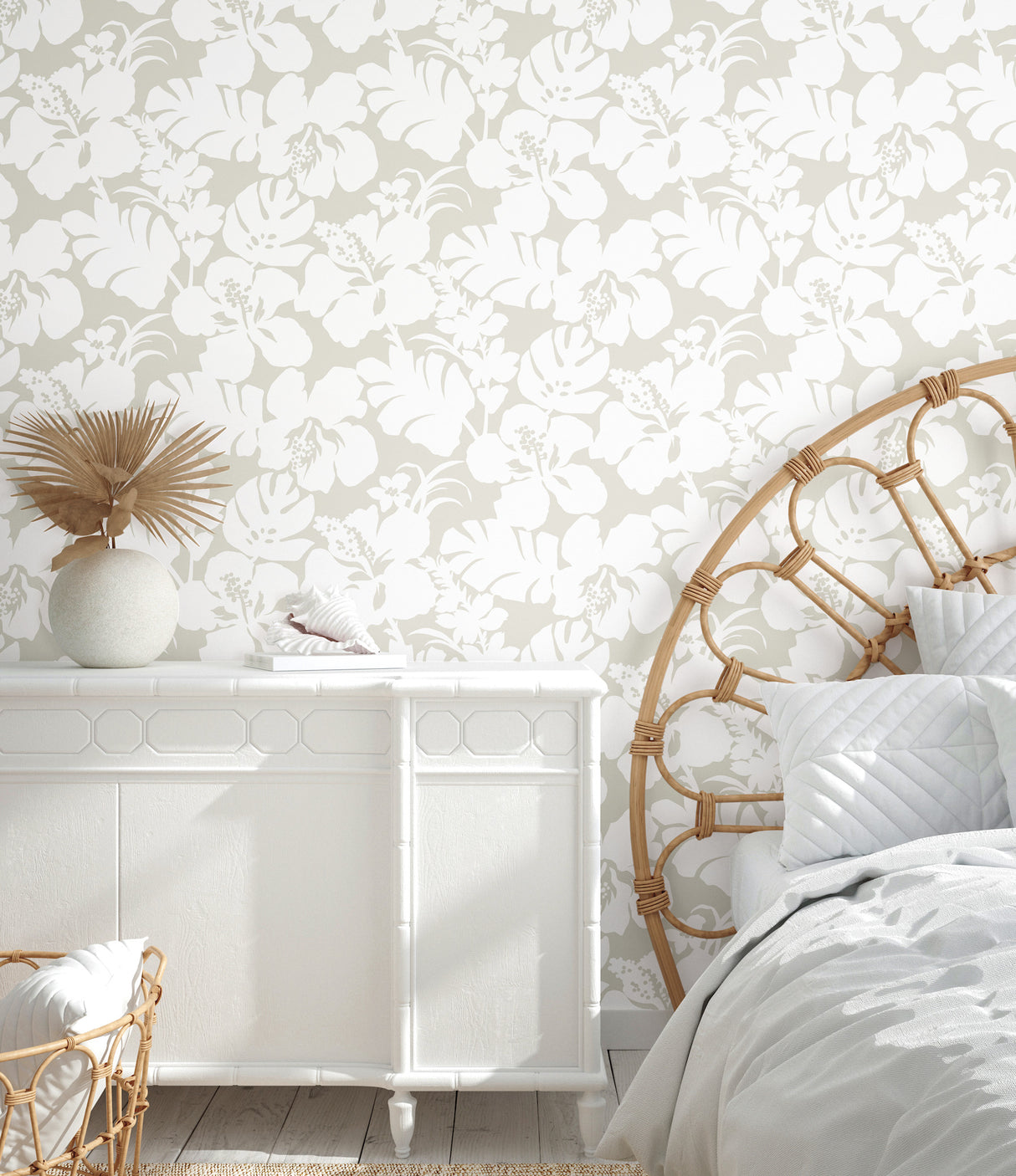 York CV4438 Hibiscus Arboretum Cream Wallpaper