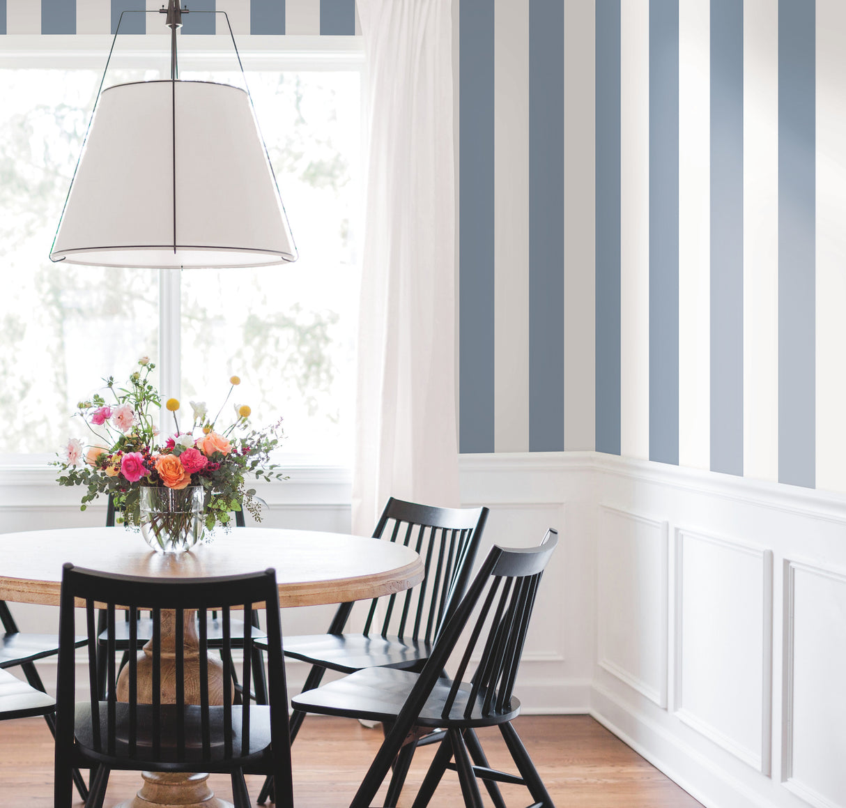 York CV4443 Awning Stripe Blue Wallpaper