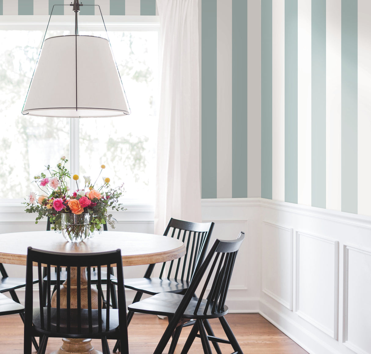 York CV4444 Awning Stripe Light Grey Wallpaper