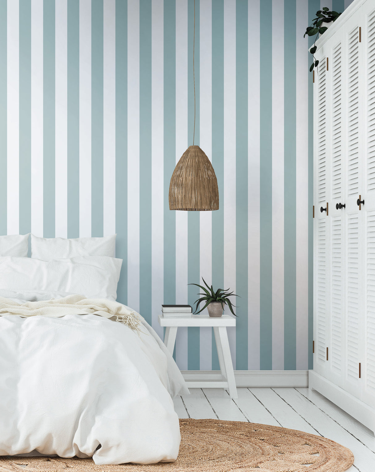 York CV4444 Awning Stripe Light Grey Wallpaper