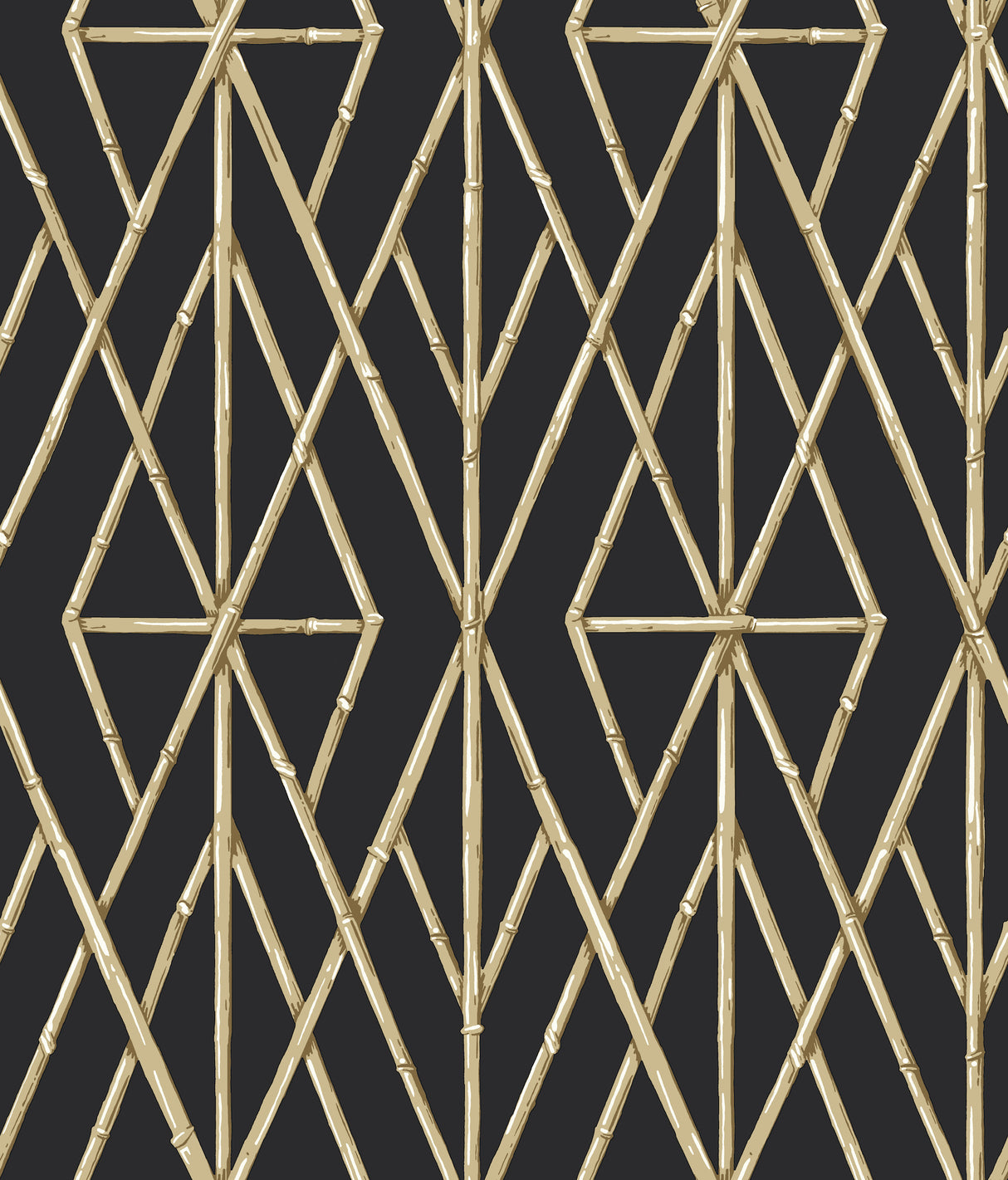 York CV4448 Riviera Bamboo Trellis Black Wallpaper