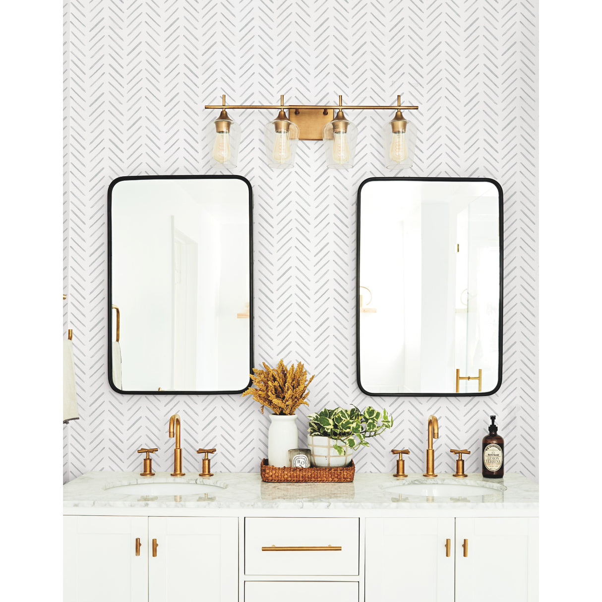 York CV4453 Painted Herringbone Grey Wallpaper