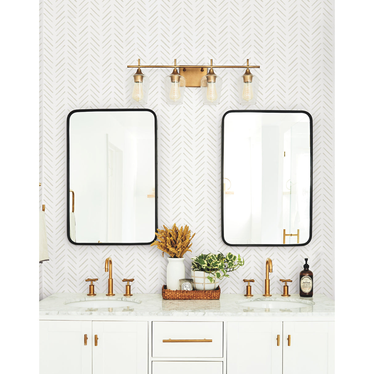 York CV4456 Painted Herringbone Off White Wallpaper