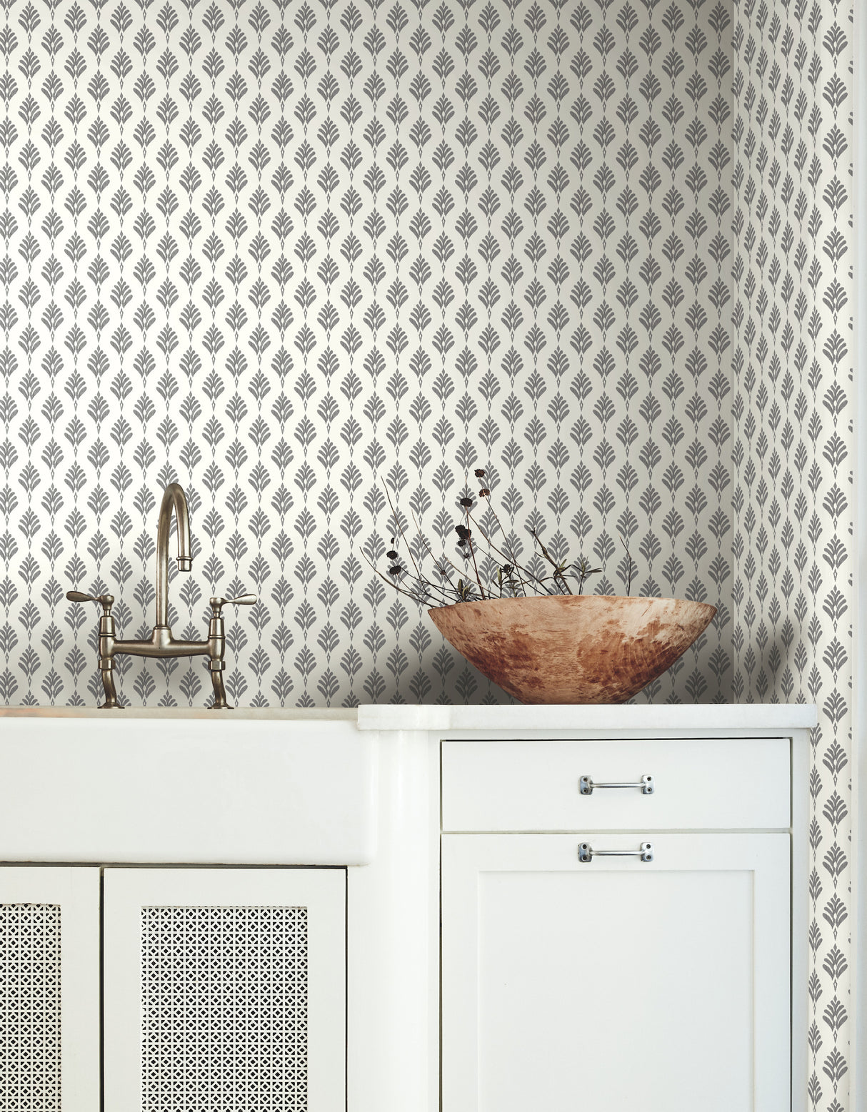 York CV4457 French Scallop Grey Wallpaper