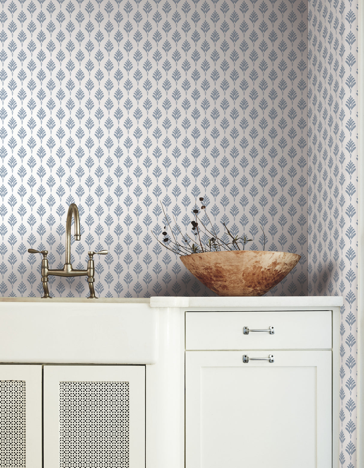 York CV4459 French Scallop Blue Wallpaper