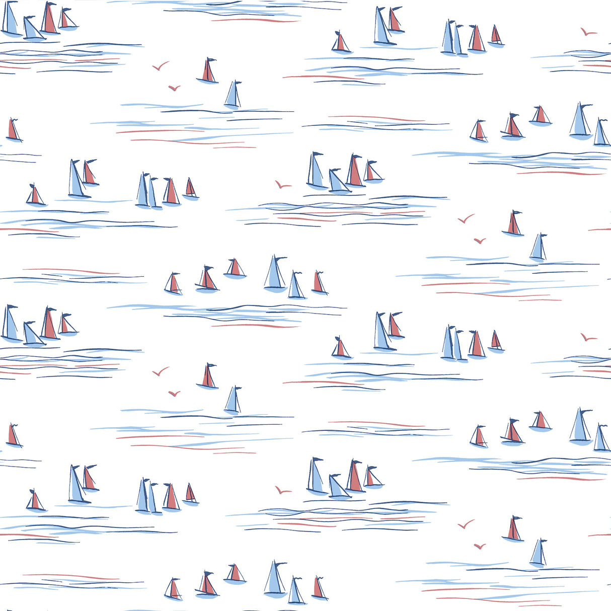 York CV4461 Full Sails Blue & Red Wallpaper
