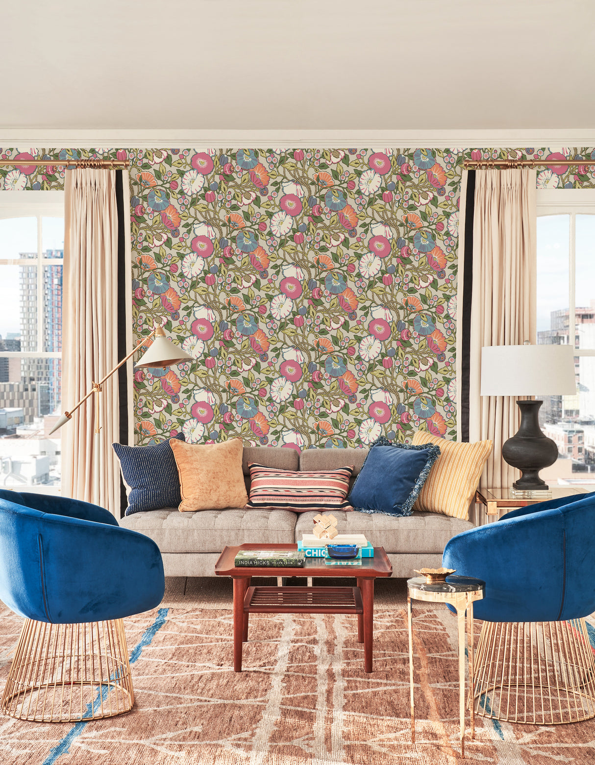 York CY1516 Purple Vincent Poppies Wallpaper