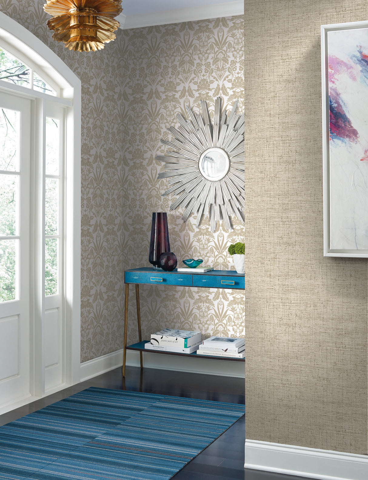 York CY1556 Papyrus Weave Beige Wallpaper