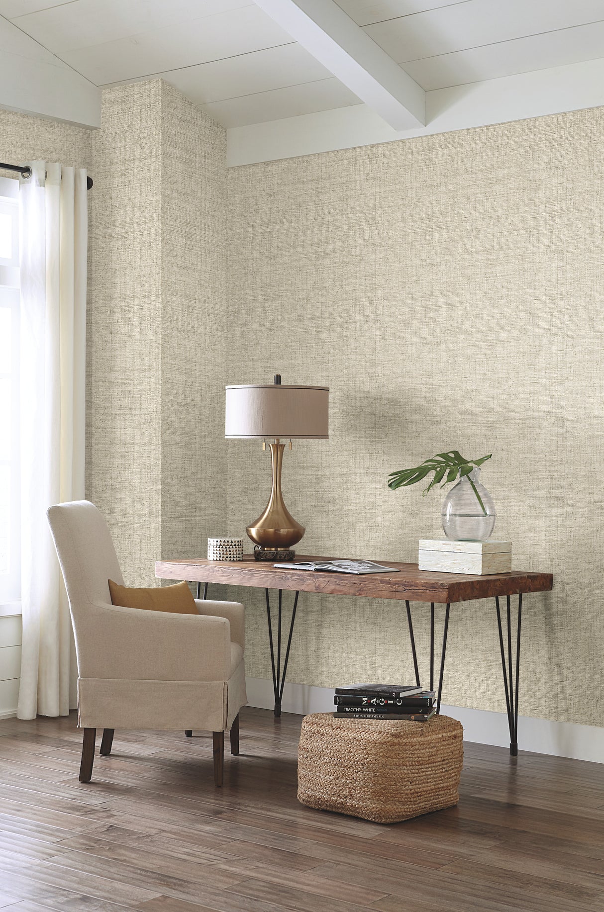 York CY1556 Papyrus Weave Beige Wallpaper