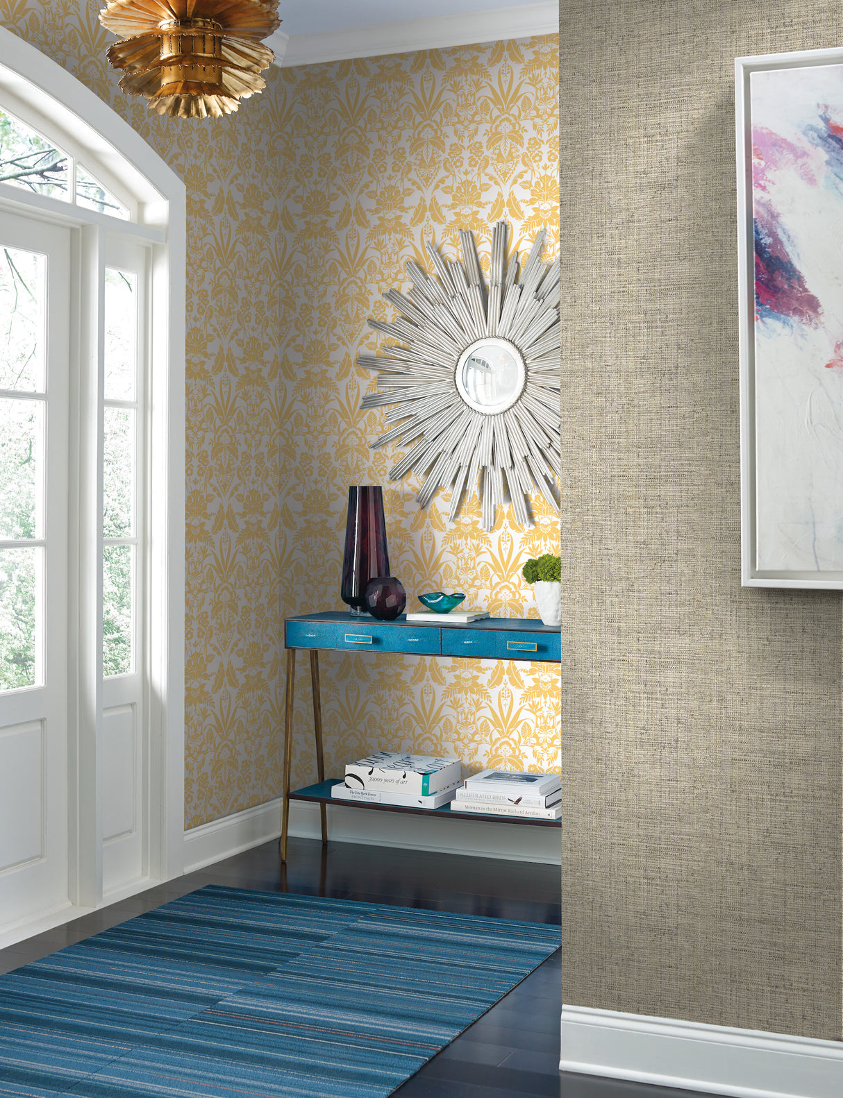 York CY1557 Papyrus Weave Beige Wallpaper