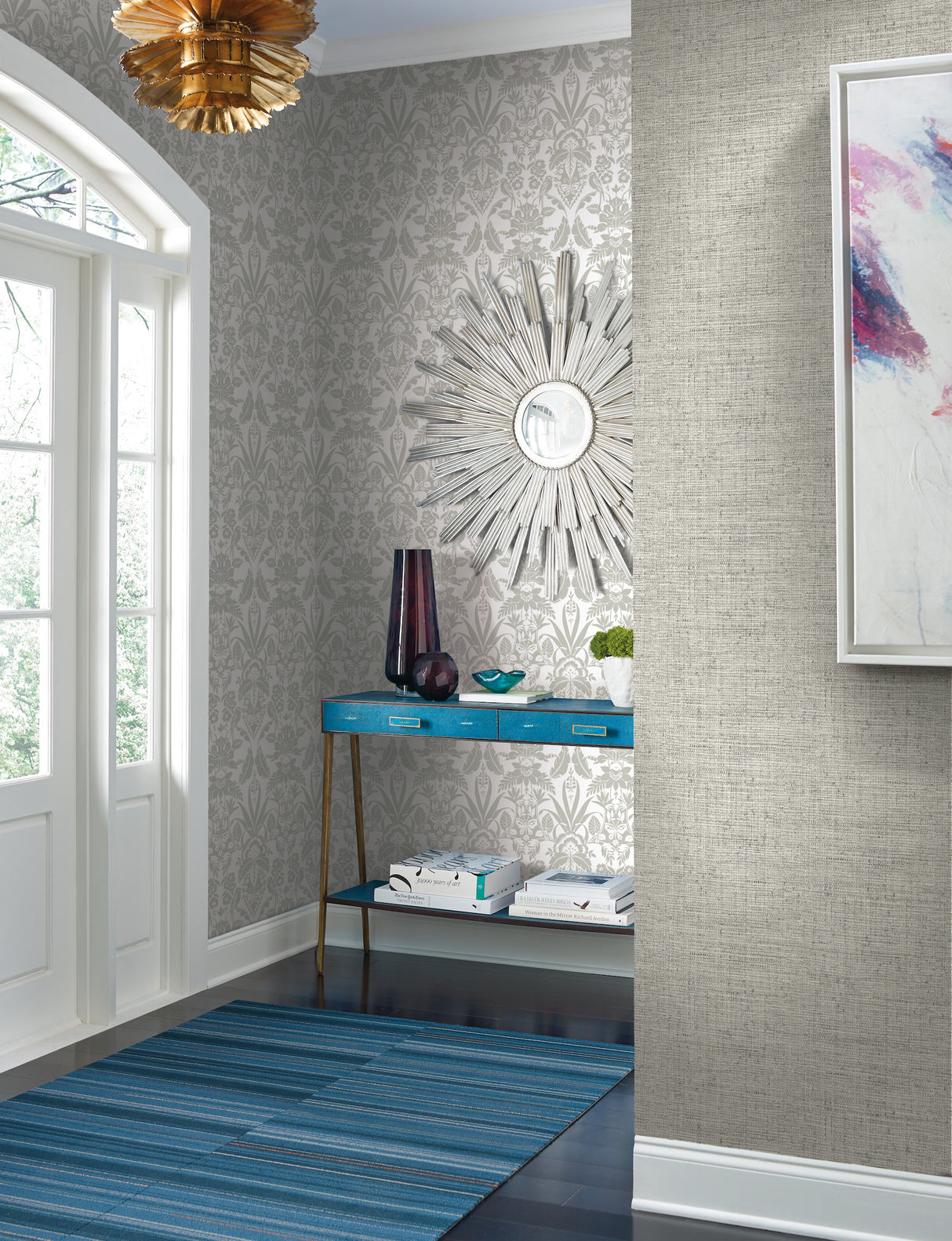 York CY1558 Papyrus Weave White Wallpaper