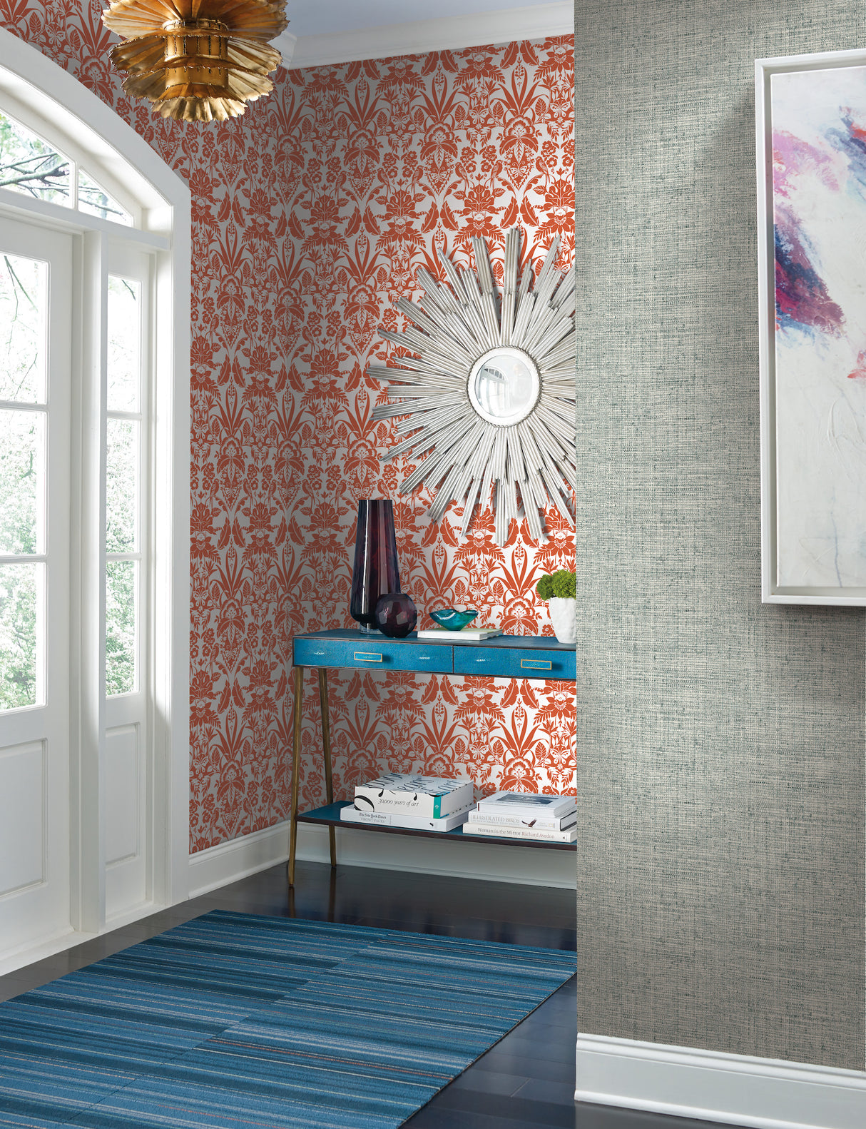 York CY1560 Papyrus Weave Blue Wallpaper