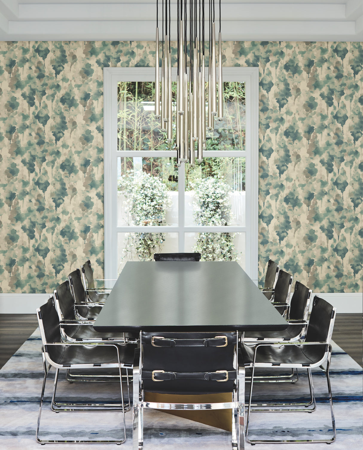 York CZ2465 Mirage Off White & Dark Blue Wallpaper