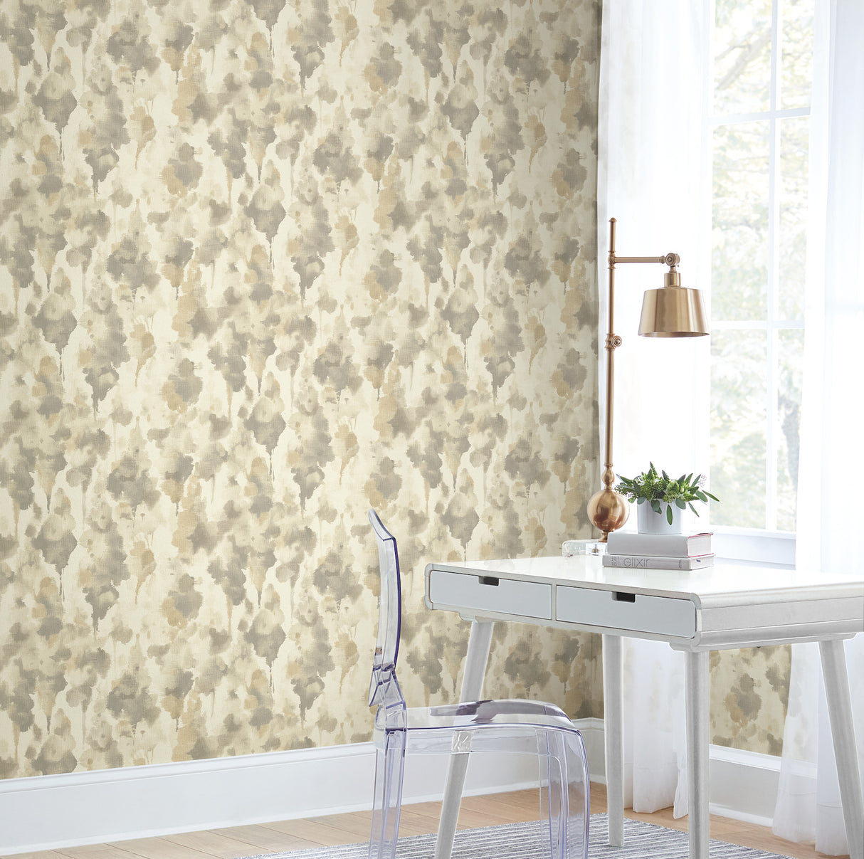 York CZ2466 Mirage Dark Taupe & Gold Wallpaper