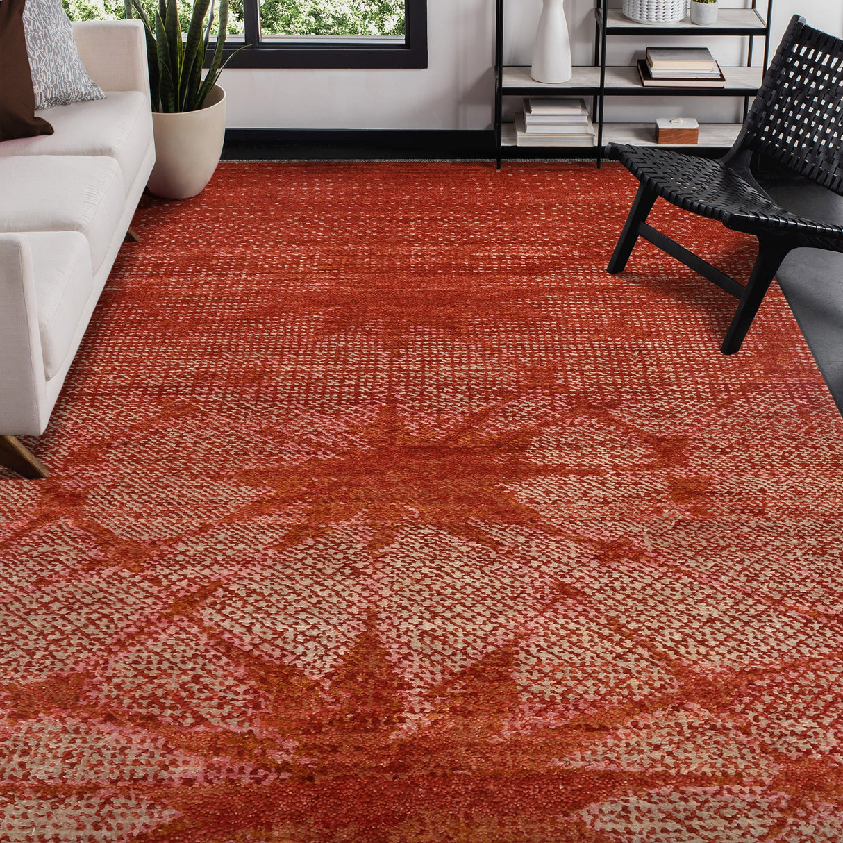 Amer Rugs DAZ960912 Dazzle Fire Brick 9' X 12' Area Rug